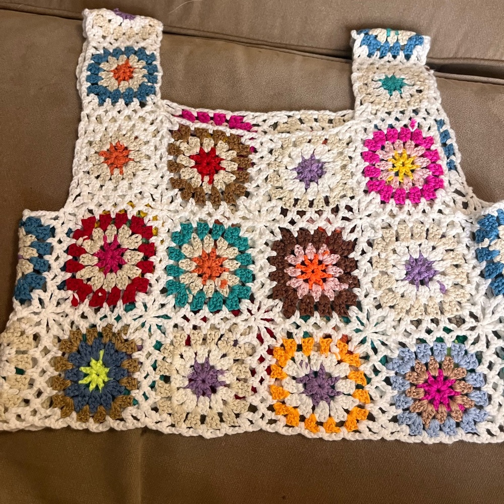 Colorful Crochet Patchwork Tank Top